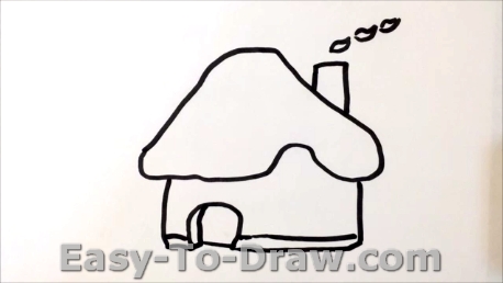 458x258 How To Draw A Cartoon Mushroom House For Kids Easy - Cartoon Mushroom Drawing