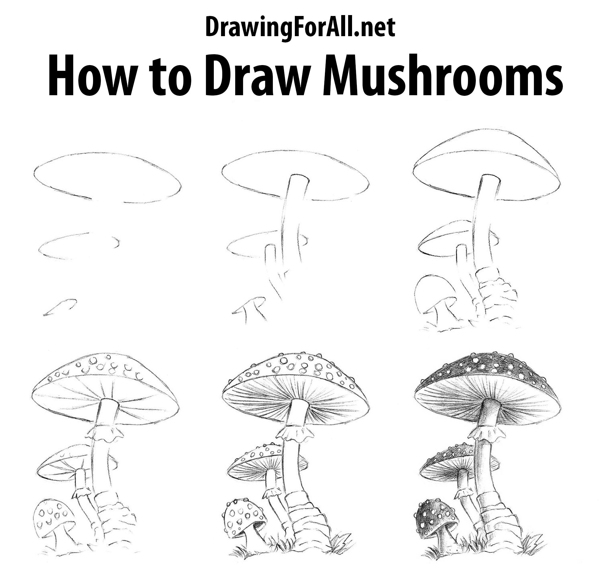 1989x1872 how to draw a mushroom drawing drawings, mushroom drawing - Cartoon Mushroom Drawing