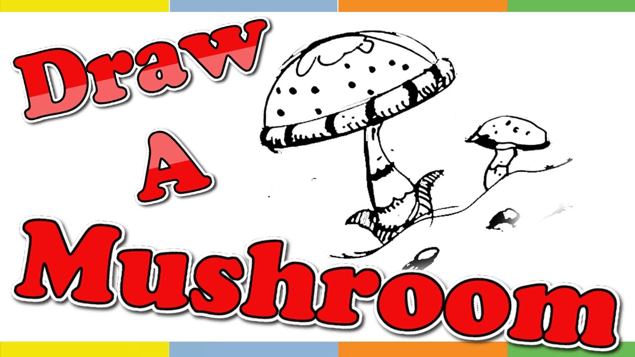 1280x720 How To Draw A Mushroom Step - Cartoon Mushroom Drawing