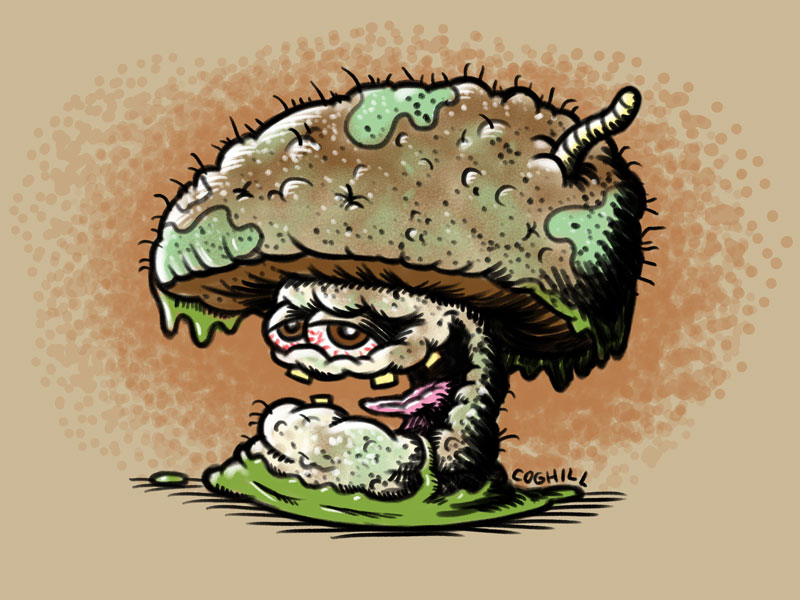 800x600 Mangled Mushroom Cartoon Character Sketch - Cartoon Mushroom Drawing