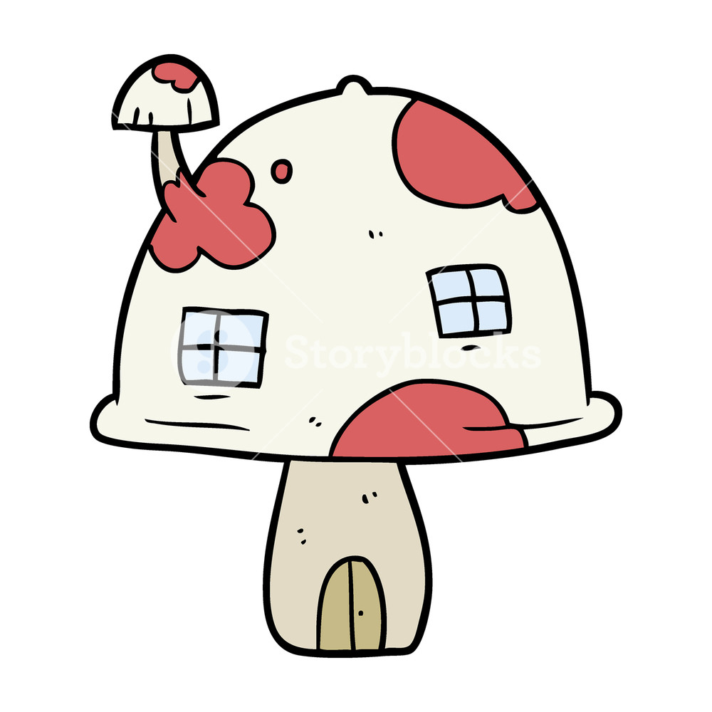1000x1000 Cartoon Fairy Mushroom House Royalty Free Stock Image - Cartoon Mushroom Drawing