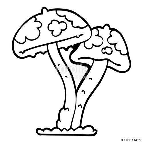 500x500 Line Drawing Cartoon Mushroom Stock Image And Royalty Free Vector - Cartoon Mushroom Drawing