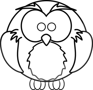 299x291 Cartoon Owl Outline Clip Art - Cartoon Outline Drawing