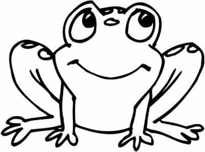 400x297 Frog Cartoon Outline Group With Items - Cartoon Outline Drawing