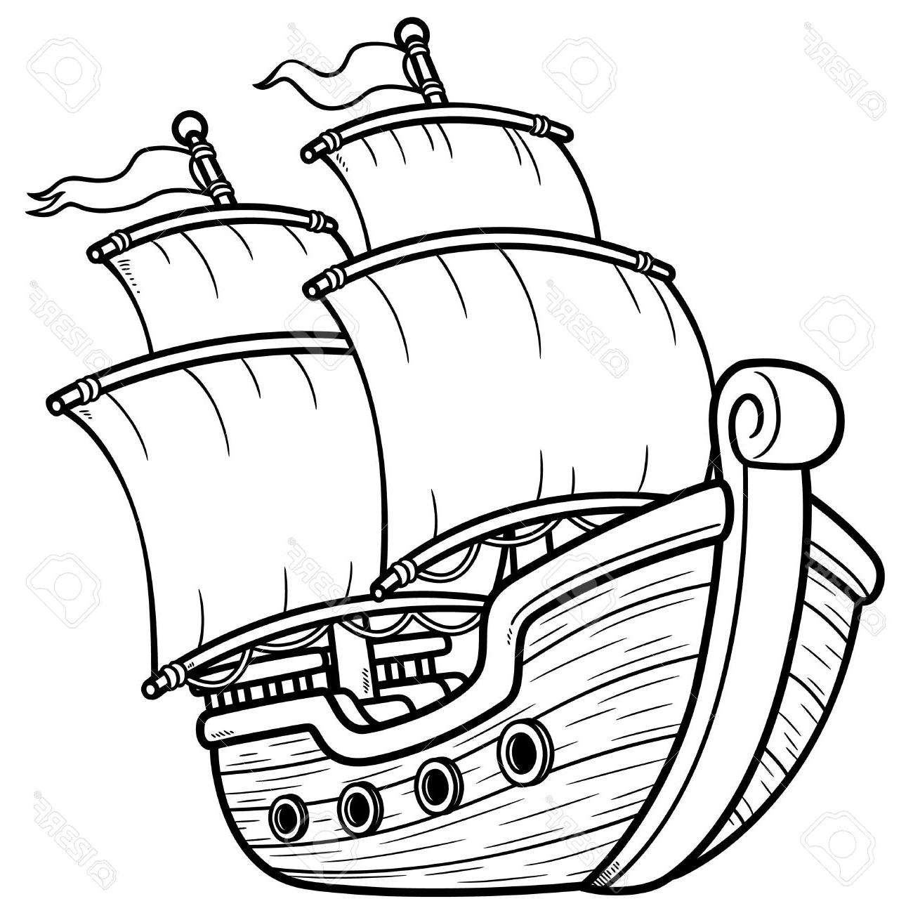 1300x1300 Best Free Ship Outline Drawing Images - Cartoon Outline Drawing