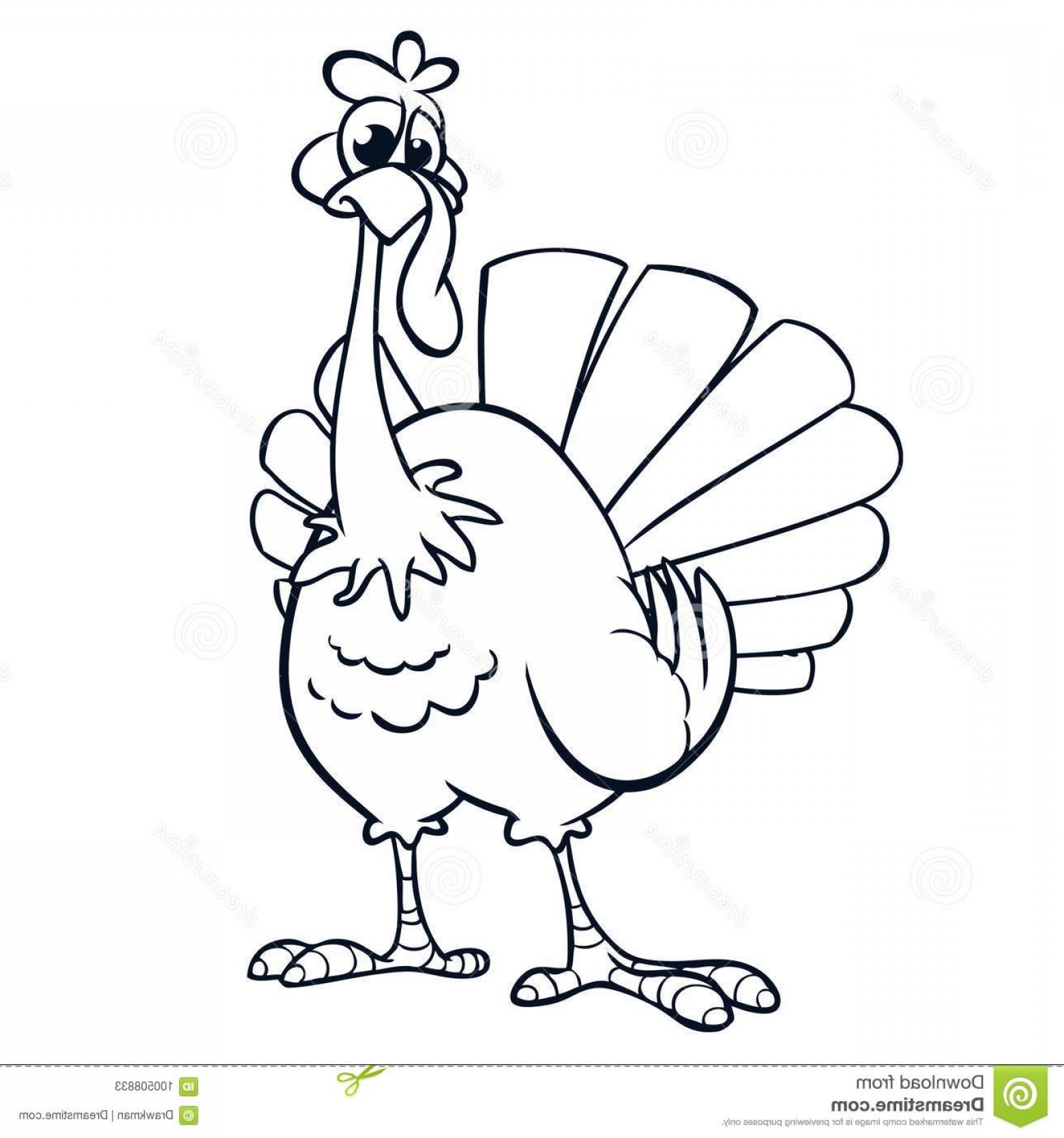 1560x1668 Thanksgiving Funny Cartoon Outline Vector Turkey Coloring Book - Cartoon Outline Drawing