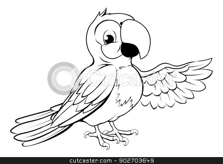450x332 Happy Cartoon Parrot Stock Vector - Cartoon Parrot Drawing