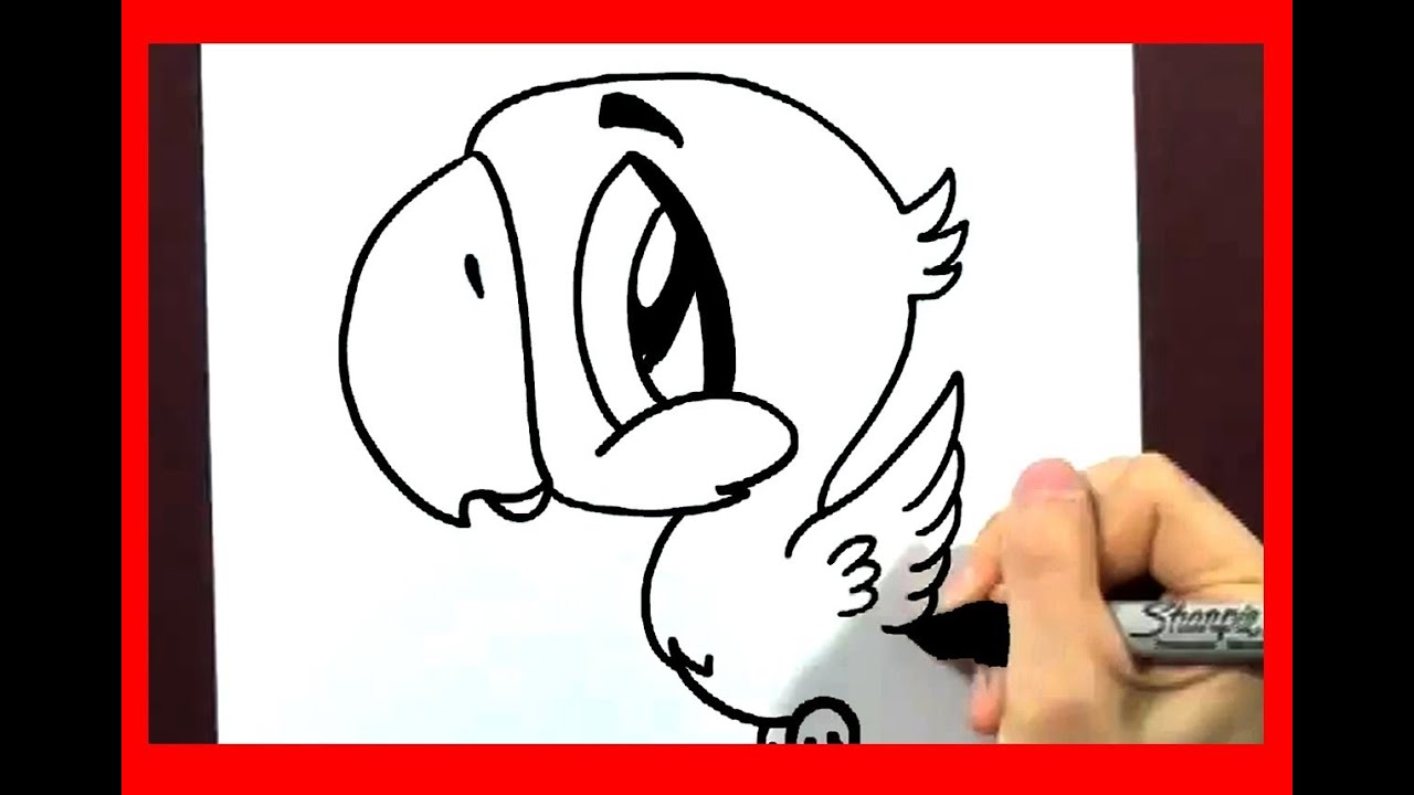 1280x720 How To Draw A Cartoon Parrot - Cartoon Parrot Drawing
