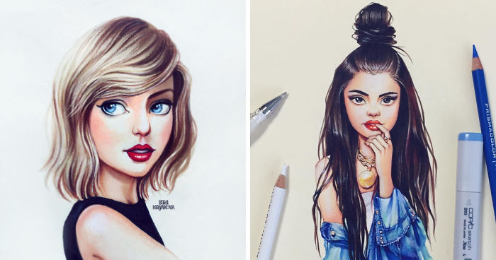 700x368 Russian Artist Continues Drawing Celebrities As Adorable Cartoon - Cartoon Pictures Drawing