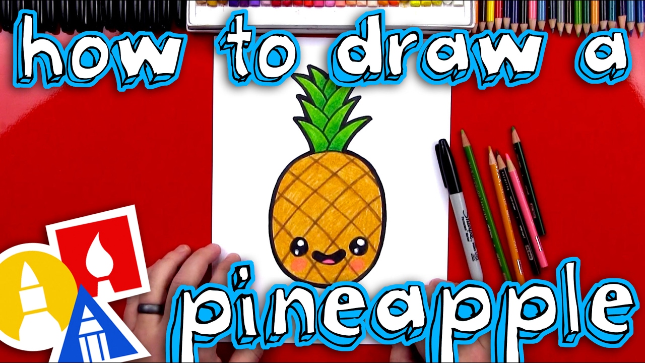 1280x720 How To Draw A Cartoon Pineapple - Cartoon Pineapple Drawing