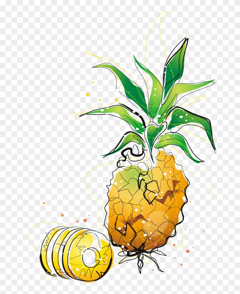 840x1030 Pineapple Cartoon Drawing Clip Art - Cartoon Pineapple Drawing