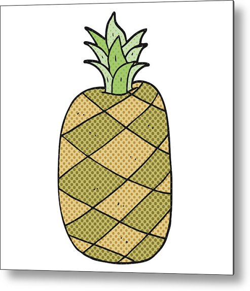 493x573 Cartoon Pineapple Metal Print - Cartoon Pineapple Drawing