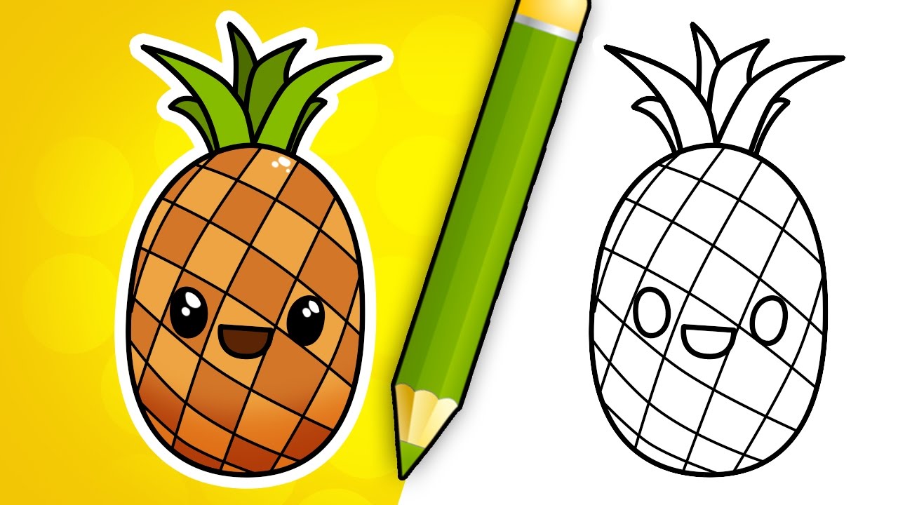 1280x720 How To Draw Cartoon Pineapple - Cartoon Pineapple Drawing