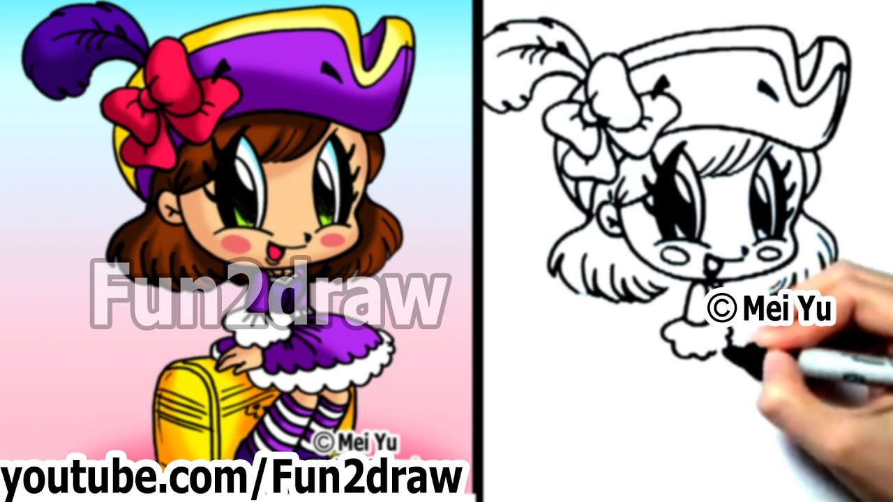 1280x720 How To Draw Cartoon Characters - Cartoon Pirate Drawing