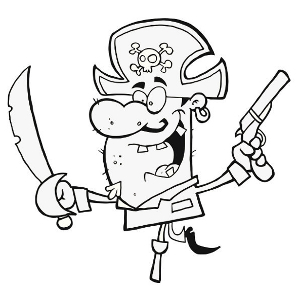 300x300 Wonderful Pirate Clip Art And Coloring Pages For Kids - Cartoon Pirate Drawing