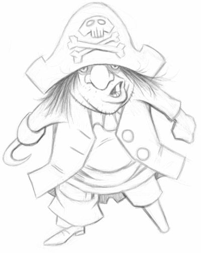 400x502 cartoon pirate drawing for maya - Cartoon Pirate Drawing