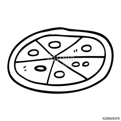 500x500 Line Drawing Cartoon Pizza Stock Image And Royalty Free Vector - Cartoon Pizza Drawing