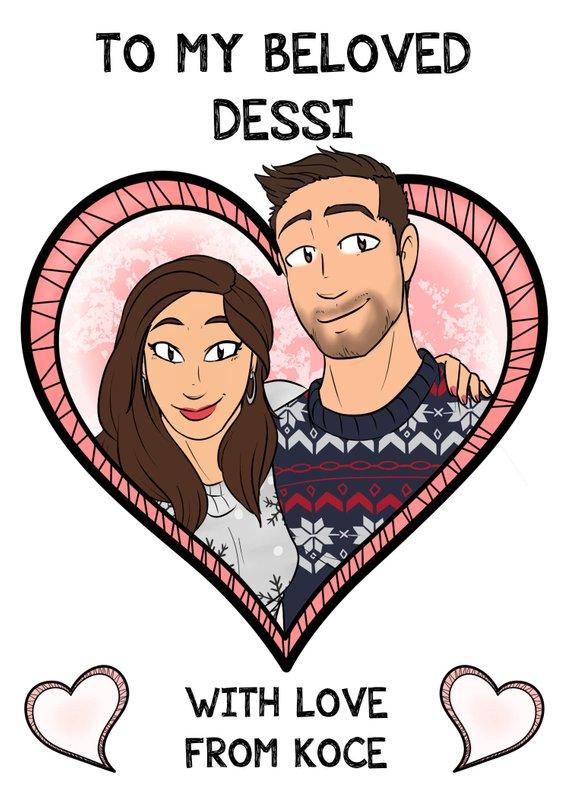 570x798 couples cartoon portrait drawing snuggles comfort - Cartoon Portrait Drawing