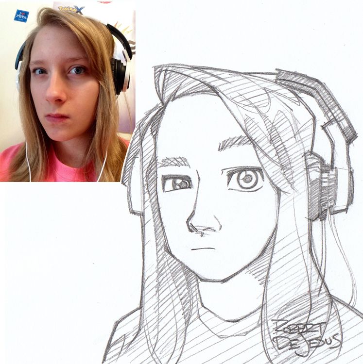 747x750 artist turns portrait photos into character sketches drawings - Cartoon Portrait Drawing