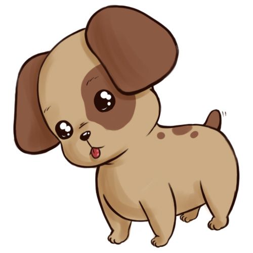 500x500 How To Draw A Cute Anime Cartoon Puppy - Cartoon Puppy Drawing