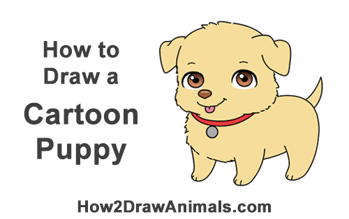 500x315 How To Draw A Puppy - Cartoon Puppy Drawing