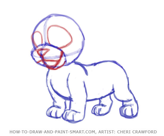 550x458 How To Draw A Puppy - Cartoon Puppy Drawing
