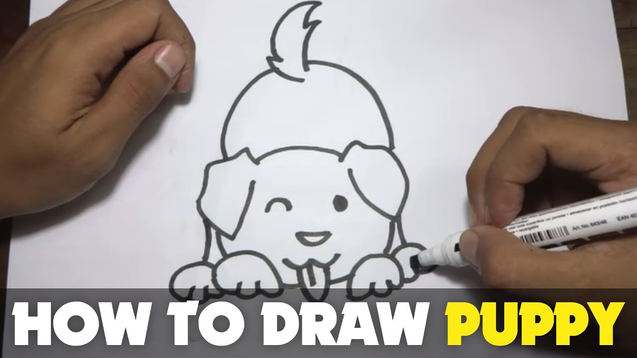 1280x720 Drawing How To Draw A Cartoon - Cartoon Puppy Drawing