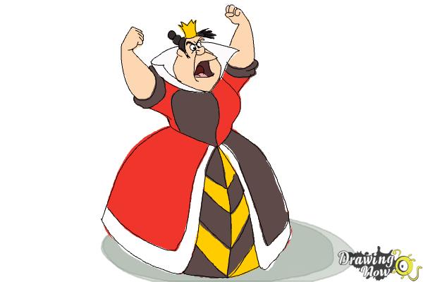 600x400 how to draw queen of hearts, disney villain - Cartoon Queen Drawing