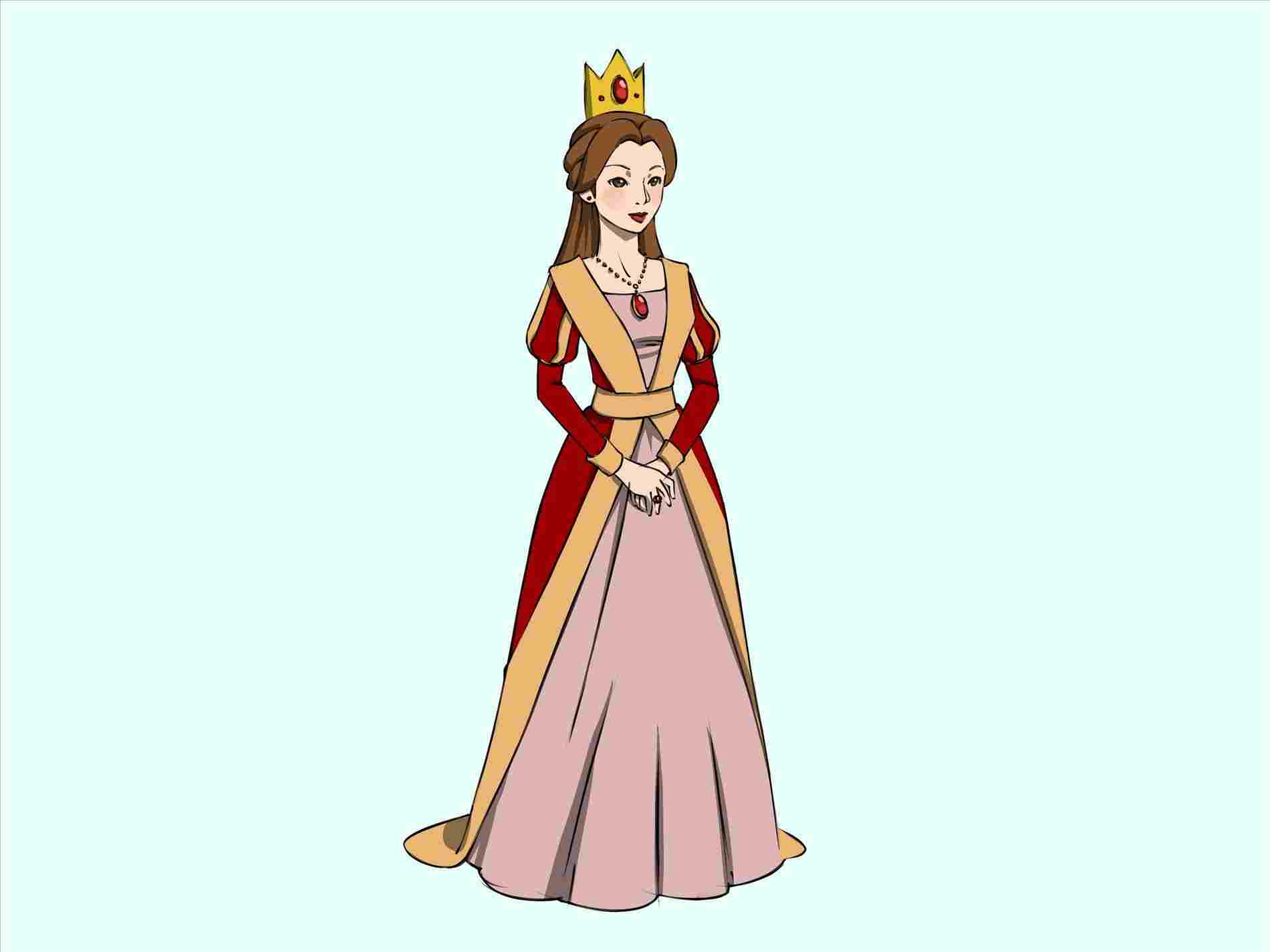 1900x1425 how queen cartoon drawing to draw a queen with pictures - Cartoon Queen Drawing