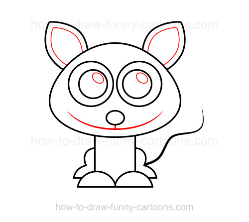 500x446 How To Draw A Rat - Cartoon Rat Drawing