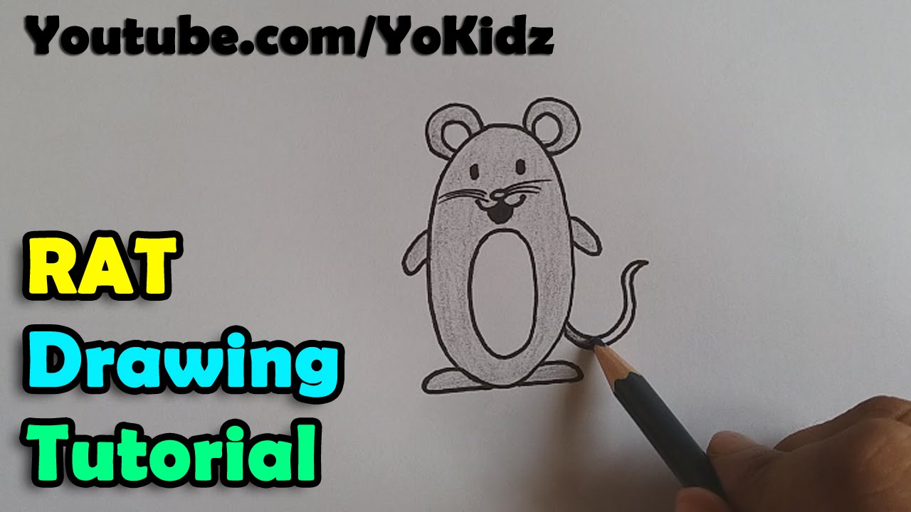 1280x720 How To Draw A Cartoon Rat Mouse For Kids Super Easy And Step - Cartoon Rat Drawing