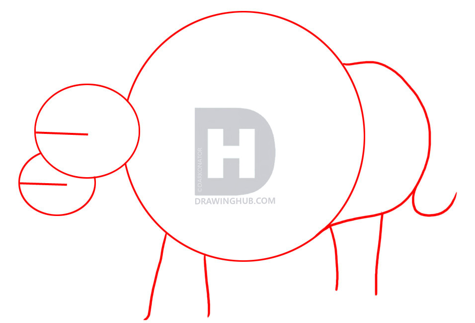 956x649 How To Draw A Rhino, Step - Cartoon Rhino Drawing