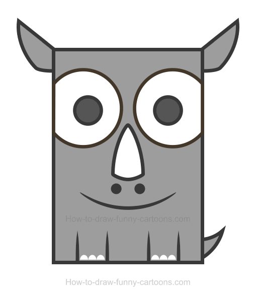 509x596 Rhino Clipart - Cartoon Rhino Drawing