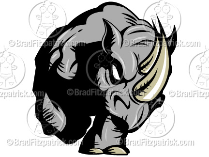 432x324 cartoon rhino clip art rhino graphics rhino mascot clipart - Cartoon Rhino Drawing