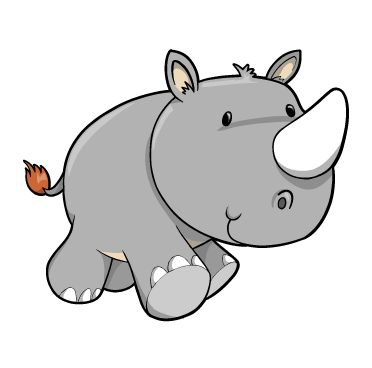 372x368 Collection Of Free Drawing Cartoons Rhino Download On Ui Ex - Cartoon Rhino Drawing