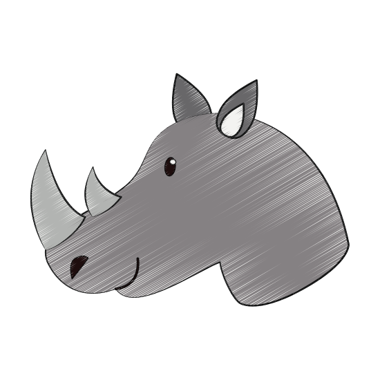 550x550 Drawing Rhinoceros Cartoon Frames Illustrations Hd Images - Cartoon Rhino Drawing