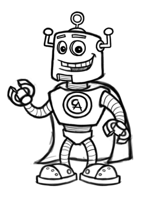 Cartoon Robot Drawing
