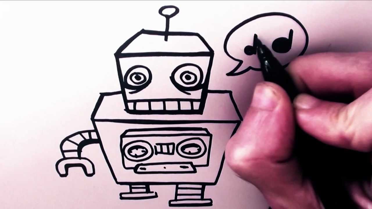 1280x720 How To Draw A Cartoon Robot - Cartoon Robot Drawing