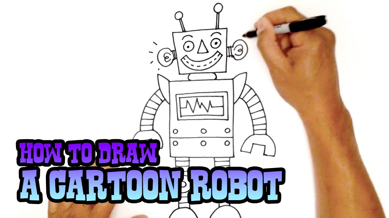 1280x720 How To Draw A Cartoon Robot - Cartoon Robot Drawing