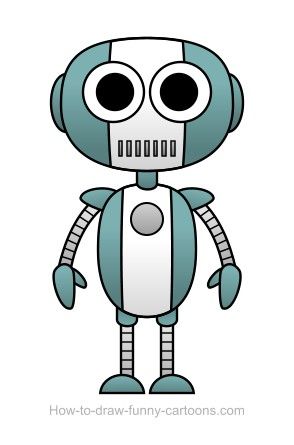 294x445 Cartoon Robots - Cartoon Robot Drawing
