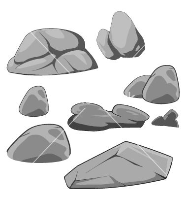 380x400 Cartoon Rocks Vector Under The Sea Cartoon Mountain, Mountain - Cartoon Rock Drawing