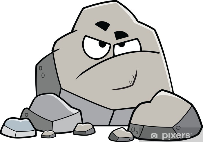 700x488 Grumpy Cartoon Rock Wall Mural We Live To Change - Cartoon Rock Drawing
