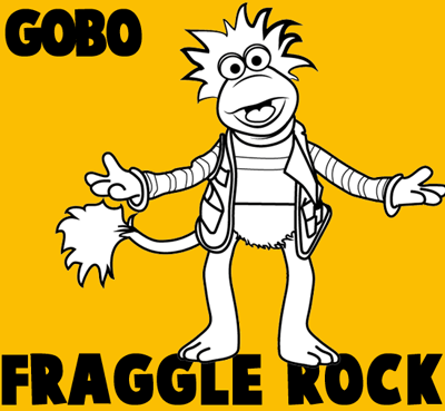 400x369 How To Draw Gobo From Fraggle Rock With Easy Step - Cartoon Rock Drawing