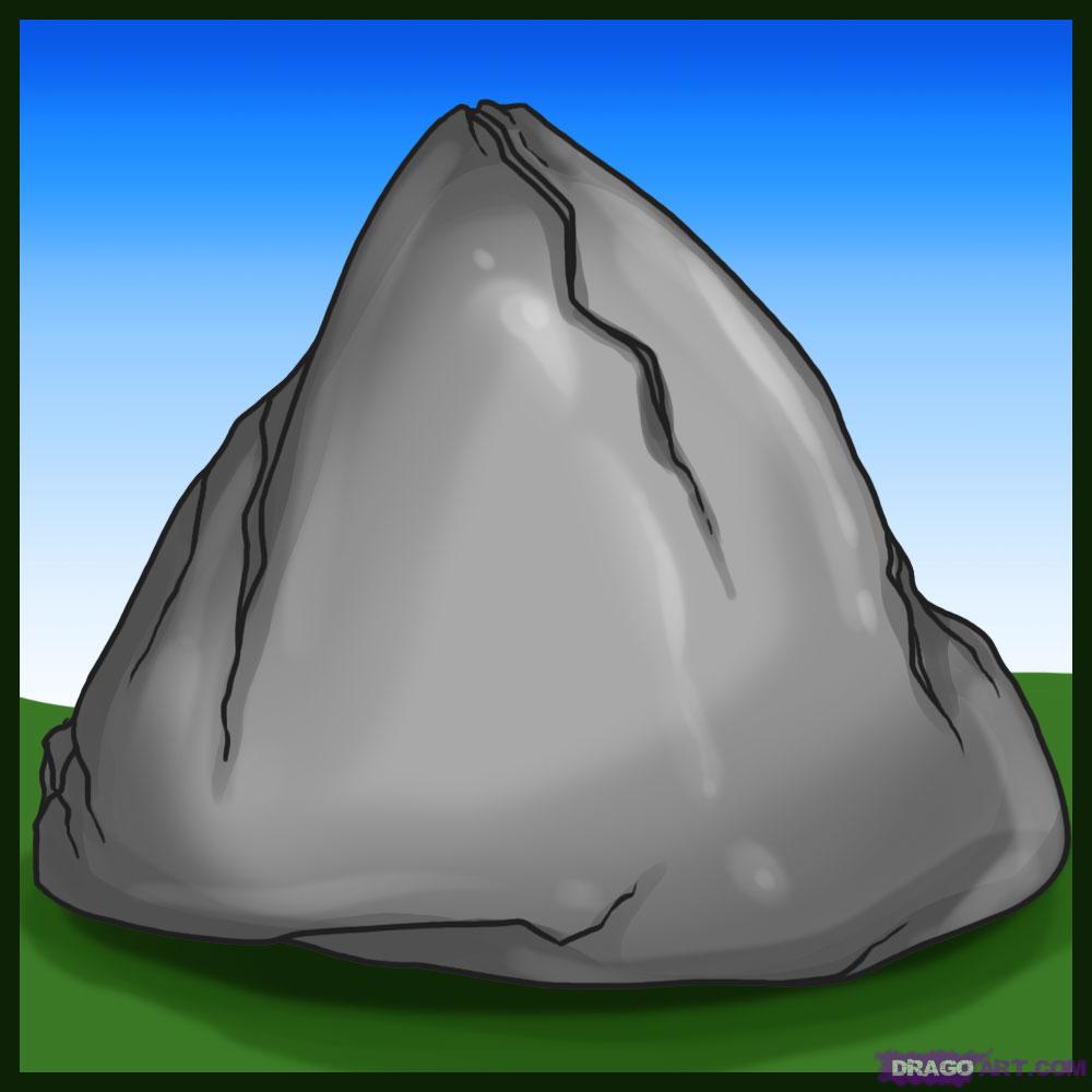 1000x1000 How To Draw Rocks, Step - Cartoon Rock Drawing