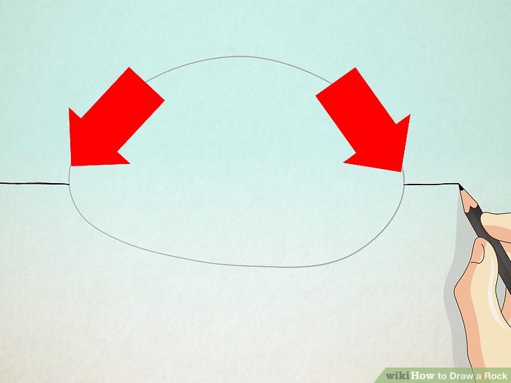 728x546 How To Draw A Rock Steps - Cartoon Rock Drawing