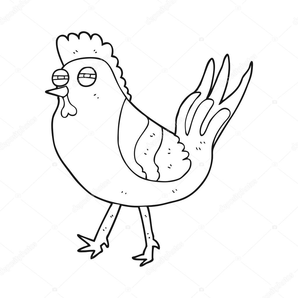 1024x1024 How To Draw Cartoon Roosters - Cartoon Rooster Drawing