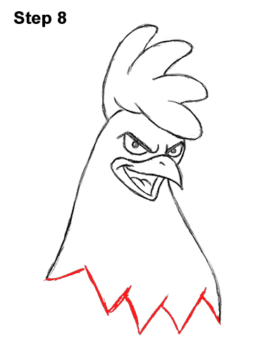 386x500 How To Draw A Rooster - Cartoon Rooster Drawing