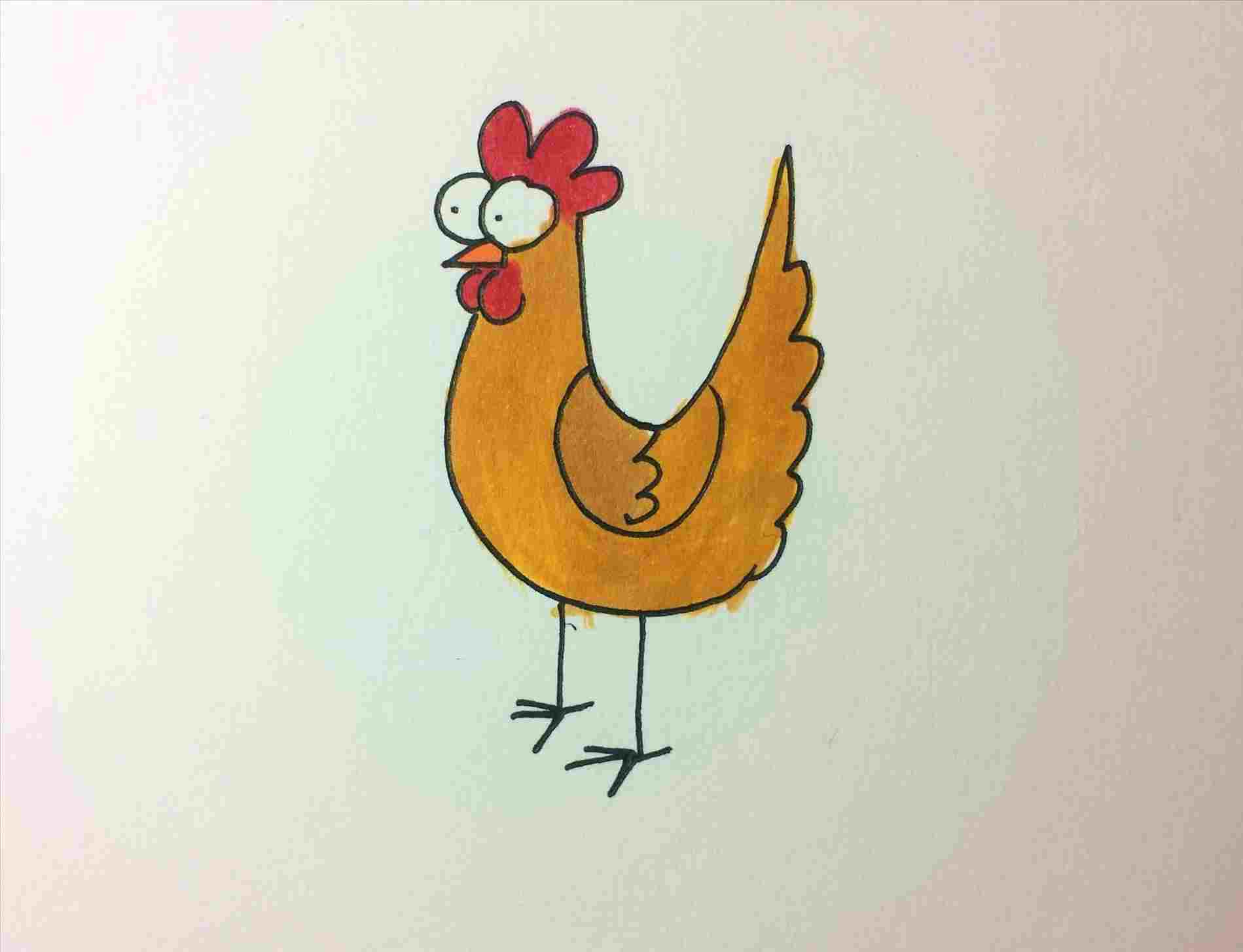 1899x1454 How Simple Cartoon Sketch Images To Draw A Cartoon Chicken Rooster - Cartoon Rooster Drawing