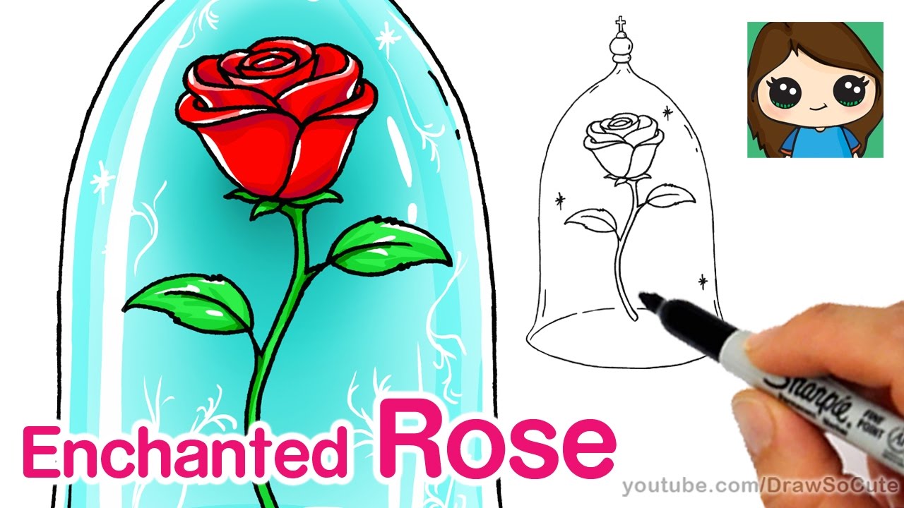 1280x720 How To Draw A Rose - Cartoon Rose Drawing