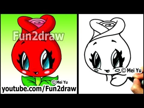 480x360 Easy Ways To Draw A Rose - Cartoon Rose Drawing